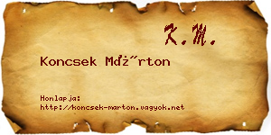 Koncsek Márton névjegykártya