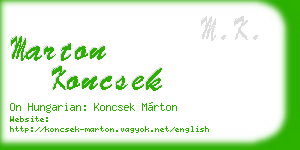 marton koncsek business card